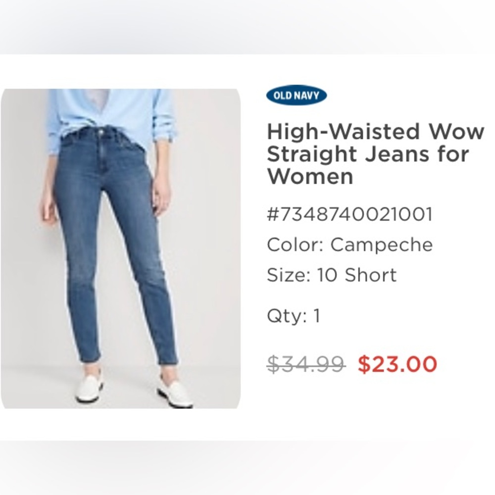 ❌SOLD❌ Old Navy High Rise Straight Jeans
